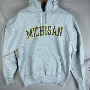 Steve & Barry's Michigan Wolverines Sweatshirt Mens Medium Gray Hoodie NCAA
